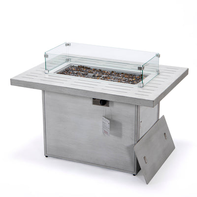 Chelsea Fire Pit Table 55,000 BTU Propane Outdoor Fire Pit with Lid