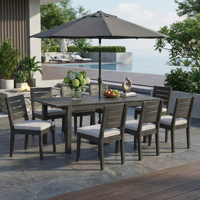 9-Piece Outdoor Dining Set With Extendable Acacia Wood Patio Table (SAK75134)