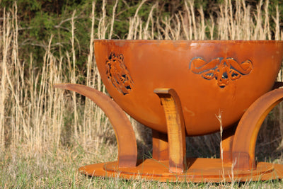 Fire Pit Art® Africa's Big Five 58-Inch Handcrafted Carbon Steel Fire Pit
