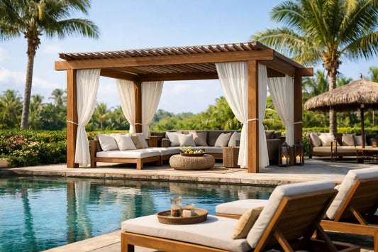Cabana Pergola Design Ideas for a Resort Backyard