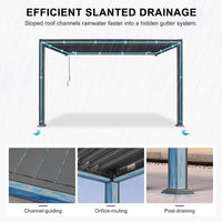 [08X10FT] Modern Wall-Mounted Louvered Pergola With Aluminum Frame