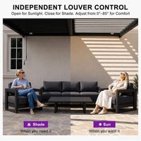 [08X10FT] Modern Wall-Mounted Louvered Pergola With Aluminum Frame