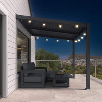 [08X10FT] Modern Wall-Mounted Louvered Pergola With Aluminum Frame