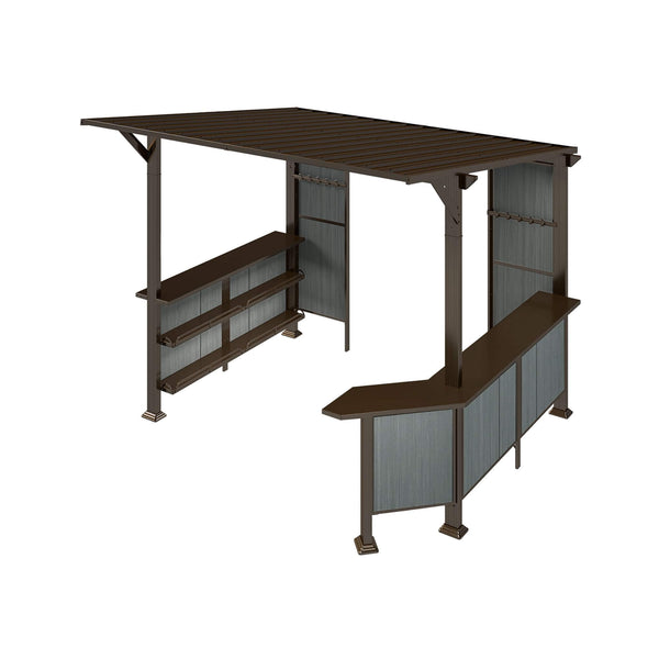 [09X10FT] Premium Outdoor Hardtop Grill Gazebo With Shelves (SAK90431)
