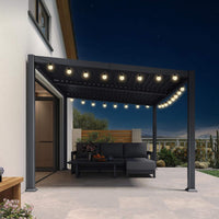 [10X12FT] Modern Louvered Aluminum Pergola With Sloped Roof (SAK41765)