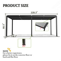 [10X19FT] Modern Durable All-Weather Outdoor Pergola With Aluminum Frame And Steel Louvers (SAK32691)