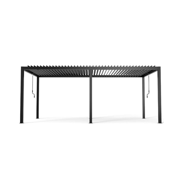 [10X19FT] Modern Durable All-Weather Outdoor Pergola With Aluminum Frame And Steel Louvers