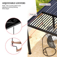 [10X19FT] Modern Durable All-Weather Outdoor Pergola With Aluminum Frame And Steel Louvers (SAK32691)