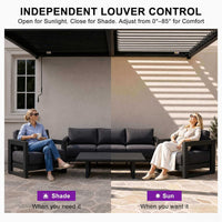 [10X20FT] Modern Wall-Mounted Louvered Pergola With Aluminum Frame