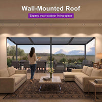[10X20FT] Modern Wall-Mounted Louvered Pergola With Aluminum Frame