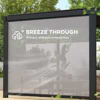 [10X20FT] Modern Outdoor Adjustable Charcoal Louvered Pergola With Screens And Built-In Drainage