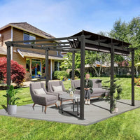 [11X16FT] Outdoor Retractable Backyard Aluminum Metal Pergola With Roof (SAK16804)