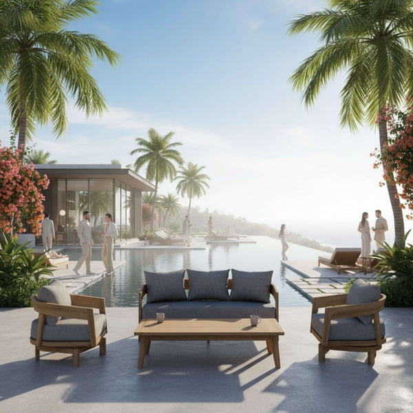 Anderson Teak Toscana Modern 4-Piece Deep Seating Patio Set