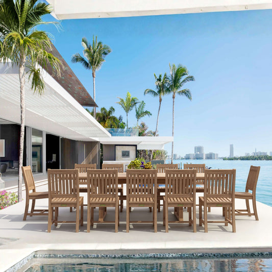 Anderson Teak 13-Piece Sahara Rialto Rectangular Dining Set