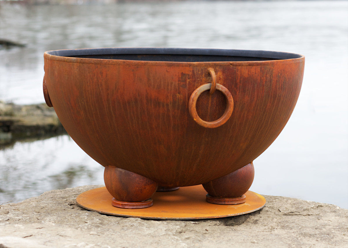 Fire Pit Art® Nepal 41-Inch Handcrafted Carbon Steel Fire Pit