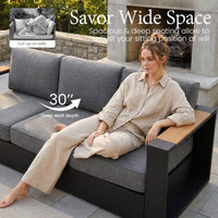 4-Piece Aluminum Patio Furniture Set With 55K BTU Fire Pit Table (SAK23471)