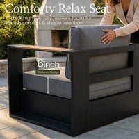 4-Piece Aluminum Patio Furniture Set With 55K BTU Fire Pit Table (SAK23471)