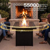4-Piece Aluminum Patio Furniture Set With 55K BTU Fire Pit Table (SAK23471)