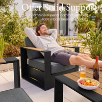 4-Piece Aluminum Patio Furniture Set With 55K BTU Fire Pit Table (SAK23471)