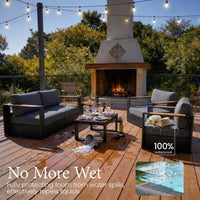 4-Piece Aluminum Patio Furniture Set With 55K BTU Fire Pit Table (SAK23471)