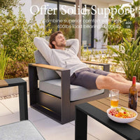 5-Piece Aluminum Patio Furniture Set With 55K BTU Fire Pit Table (SAK61742)