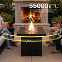 5-Piece Aluminum Patio Furniture Set With 55K BTU Fire Pit Table (SAK61742)