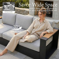 5-Piece Aluminum Patio Furniture Set With 55K BTU Fire Pit Table (SAK61742)