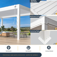 Aluminum Louvered Pergola, Outdoor Pergola with Adjustable Louvered Roof