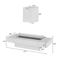71-Inch Outdoor 60K BTU Fire Pit Table With Wind Guard