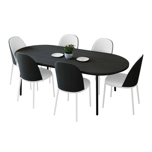 LeisureMod Tule Mid-Century Modern 7-Piece Dining Set