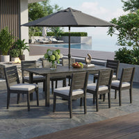 9-Piece Outdoor Dining Set With Extendable Acacia Wood Patio Table (SAK75134)