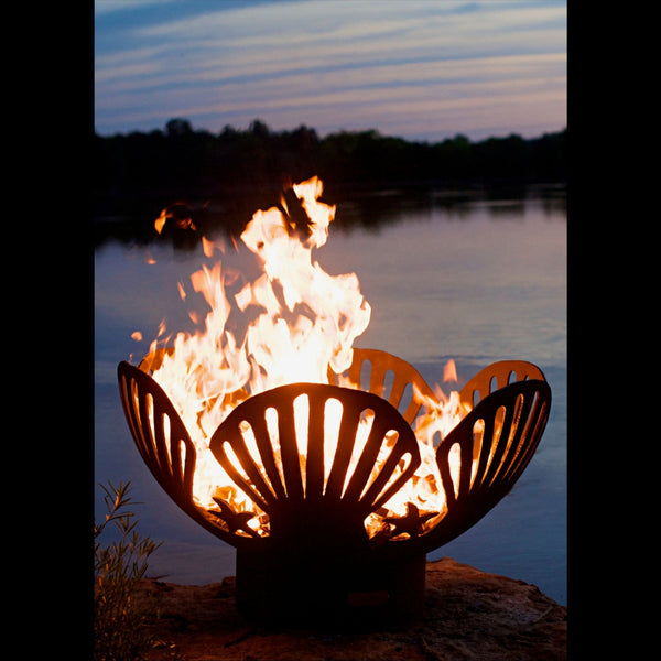 Fire Pit Art® Barefoot Beach 42-Inch Handcrafted Carbon Steel Fire Pit