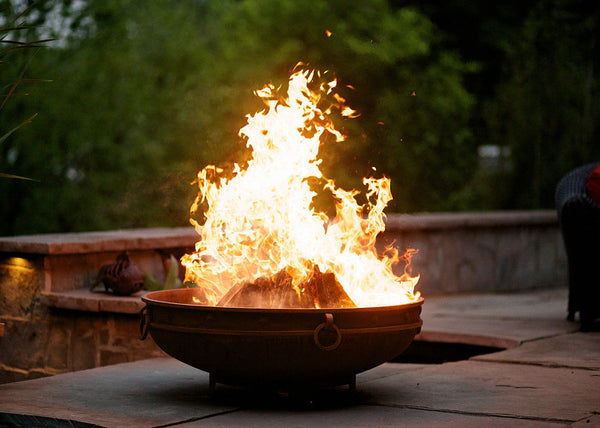 Fire Pit Art® Emperor 37.25-Inch Handcrafted Carbon Steel Fire Pit