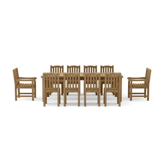 Anderson Teak 11-Piece Chelsea Rectangular Dining Table Set