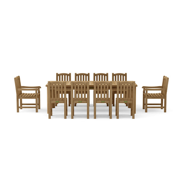 Anderson Teak 11-Piece Chelsea Rectangular Dining Table Set
