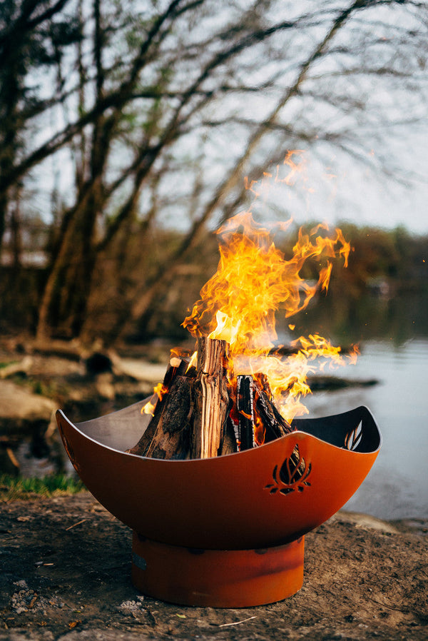 Fire Pit Art® Namaste 36-Inch Handcrafted Carbon Steel Fire Pit