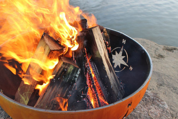 Fire Pit Art® Navigator 36-Inch Handcrafted Carbon Steel Fire Pit