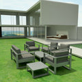 Anderson Teak Lucca Modern 7-Piece Aluminum Deep Seating Patio Set