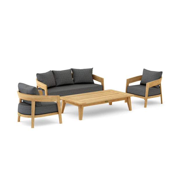 Anderson Teak Toscana Modern 4-Piece Deep Seating Patio Set