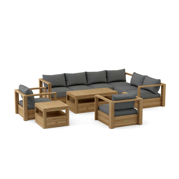 Anderson Teak Copacabana Modern 6-Piece Modular Deep Seating Set