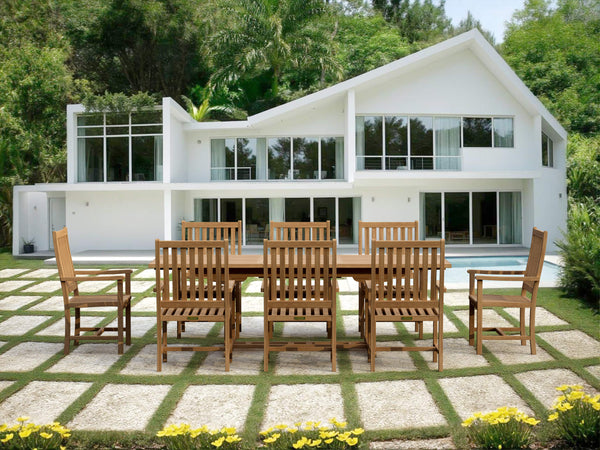 Anderson Teak 9-Piece Bahama & Wilshire Extension Oval Dining Set