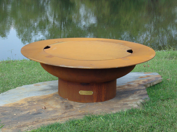 Fire Pit Art® Saturn 36-Inch Handcrafted Carbon Steel Fire Pit