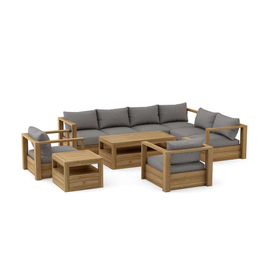 Anderson Teak Copacabana Modern 6-Piece Modular Deep Seating Set