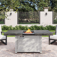 Premium 50K BTU Rectangle Outdoor Aluminum Fire Pit Table (SAK70248)
