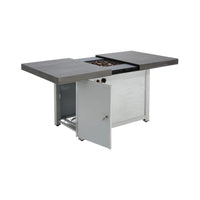 Premium 50K BTU Rectangle Outdoor Aluminum Fire Pit Table (SAK70248)