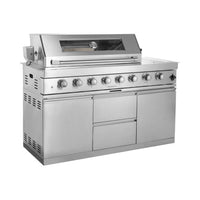 Capri 96-Inch 6-Burner 85000 BTU Outdoor Kitchen Liquid Propane Grill Island With Fridge (SAK42895)