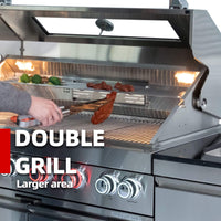 Capri 96-Inch 6-Burner 85000 BTU Outdoor Kitchen Liquid Propane Grill Island With Fridge (SAK42895)