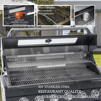 Capri 96-Inch 6-Burner 85000 BTU Outdoor Kitchen Liquid Propane Grill Island With Fridge (SAK42895)