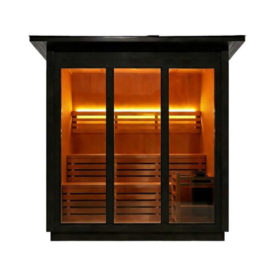 Custom 8-Person Luxury Spruce Outdoor Steam Sauna With Heater And Stones [Made-To-Order]