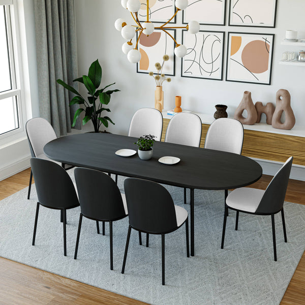 LeisureMod Tule Mid-Century Modern 9-Piece Dining Set